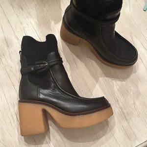 Sam Edelman black Sidney crepe block heel boot